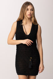 Elisabetta Franchi Mini Abito In Maglia con Nappine AM35T62E2 NERO