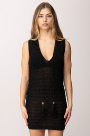 Elisabetta Franchi Mini Abito In Maglia con Nappine AM35T62E2 NERO