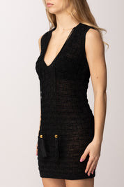 Elisabetta Franchi Mini Abito In Maglia con Nappine AM35T62E2 NERO