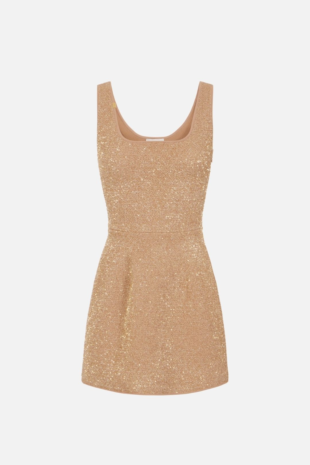 Elisabetta Franchi Mini Abito In Maglia con Paillettes AM11A66E2 PELLE/GOLD