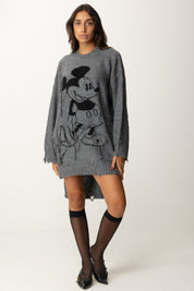 Aniye By Mini Abito In Maglia Destroyed Stampa Mickey 181002 GRAY