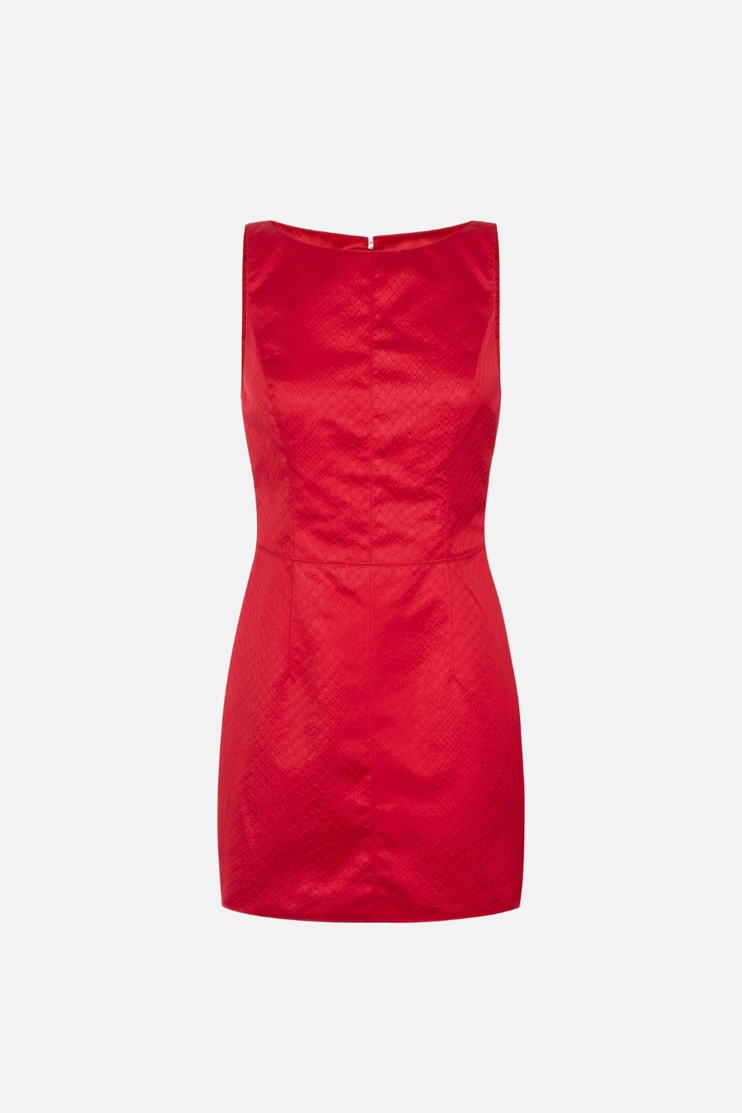 Elisabetta Franchi Mini Abito In Taffettà con Trama a Squame AB02567E2 RED PASSION