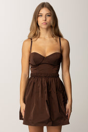 Elisabetta Franchi Mini Abito In Vela con Criss-cross Sul Retro AB89857E2 COFFEE