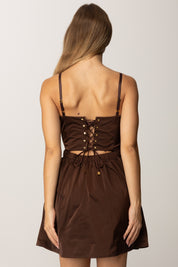 Elisabetta Franchi Mini Abito In Vela con Criss-cross Sul Retro AB89857E2 COFFEE