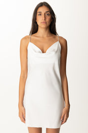 Khloe Femme Mini Abito Lingerie con Spalline Strass 5315 AVORIO