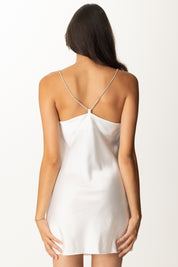 Khloe Femme Mini Abito Lingerie con Spalline Strass 5315 AVORIO