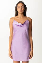 Khloe Femme Mini Abito Lingerie con Spalline Strass 5315 GLICINE