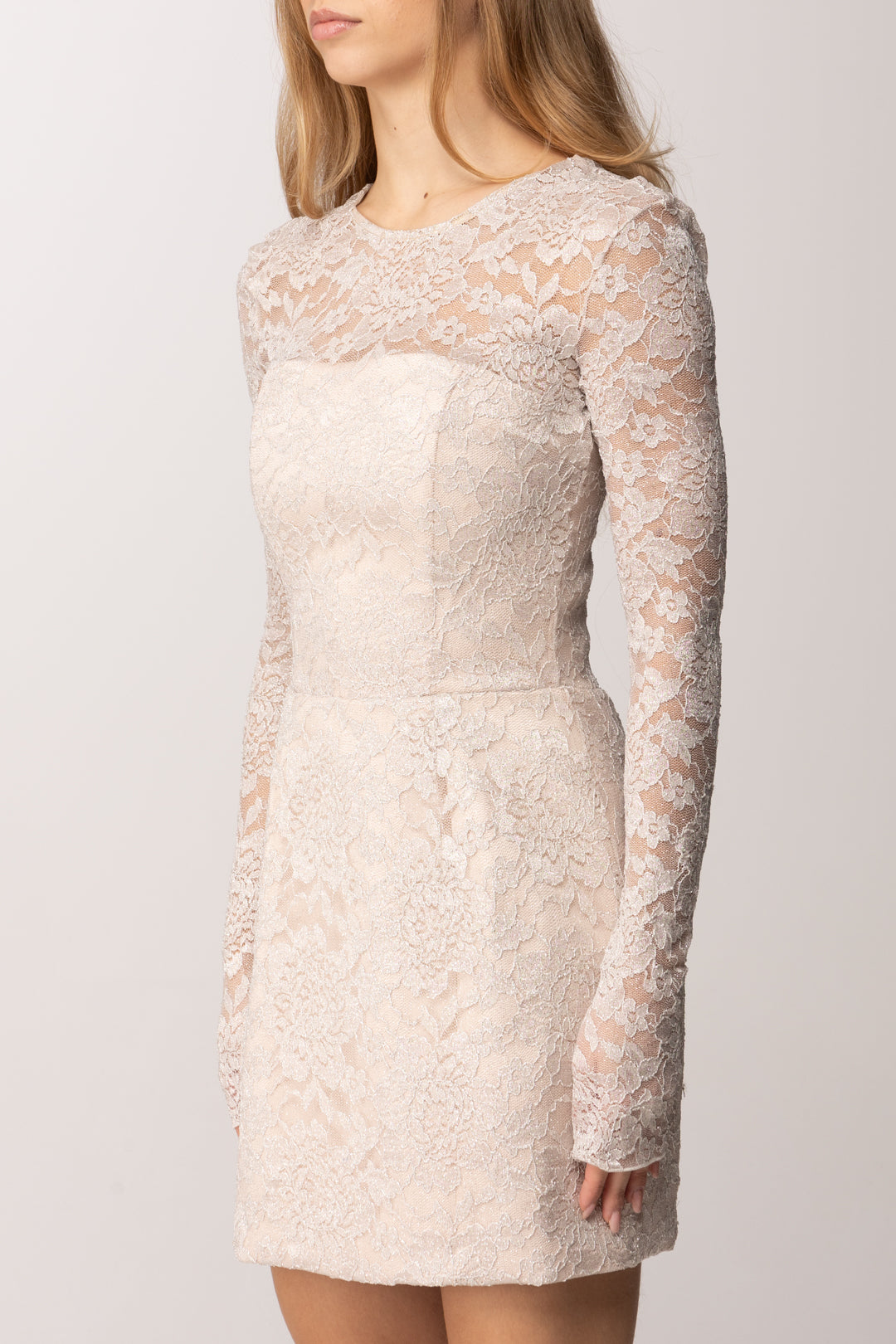 Aniye By Mini Abito Lola con Ricamo Floreale 185119 OYSTER