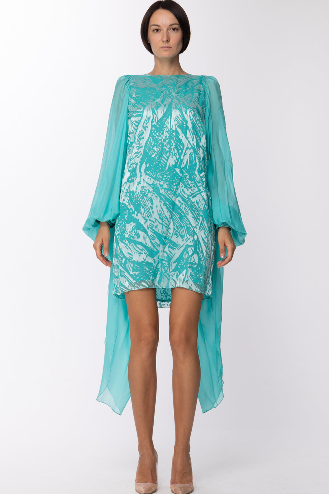 Les Bourdelles Des Garcons Mini Abito Maniche Ampie A34 SMERALDO