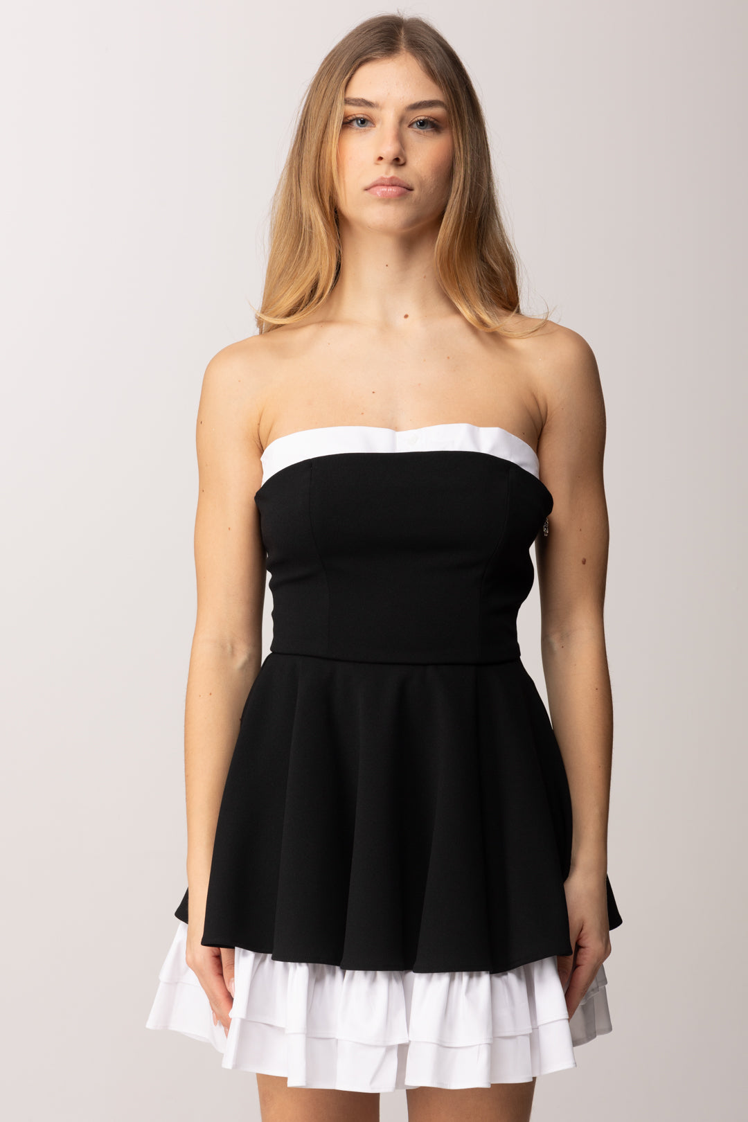 Aniye By Mini Abito Sandy con Balza a Contrasto 185102 BLACK