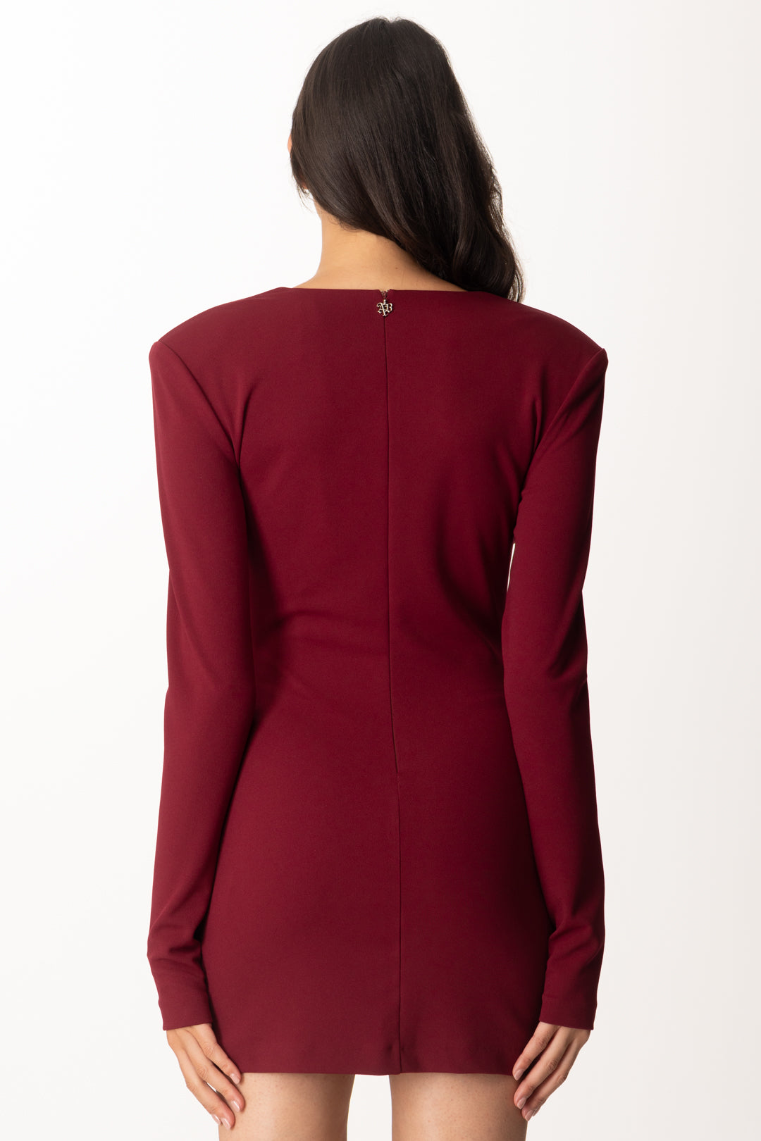Aniye By Woman Mini Dress Sienna with V Neck 181357 BURGUNDY :AI25 –  Khloefemme