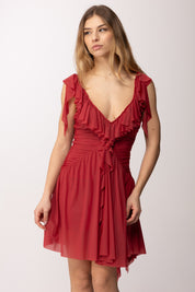 Aniye By Mini Abito Xena con Manica Scesa e Ruches 185256 DEEP RIBBON :PE26