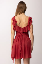 Aniye By Mini Abito Xena con Manica Scesa e Ruches 185256 DEEP RIBBON :PE26