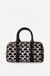 Elisabetta Franchi Mini Bauletto Monogram Travel NERO/BURRO