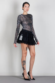 Aniye By Mini Gonna Vivì a Balze In Pizzo 181125 BLACK :AI26