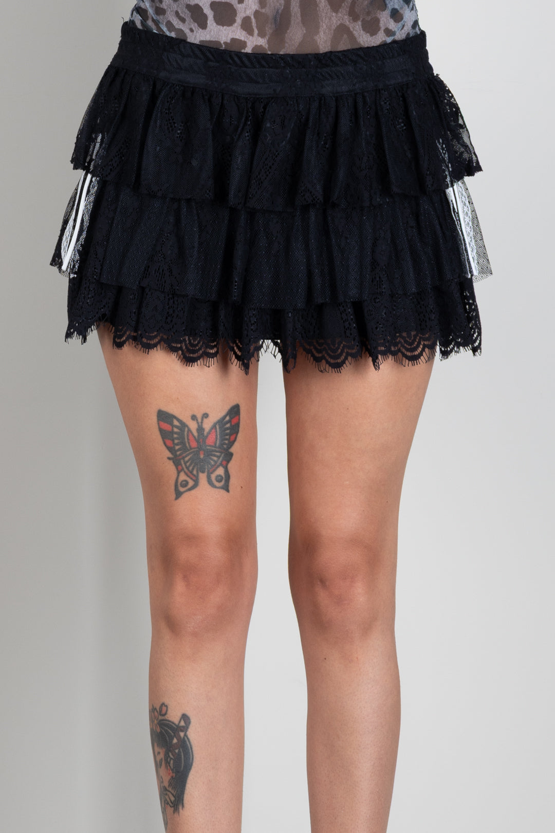 Aniye By Mini Gonna Vivì a Balze In Pizzo 181125 BLACK :AI26