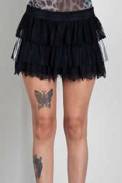 Aniye By Mini Gonna Vivì a Balze In Pizzo 181125 BLACK :AI26