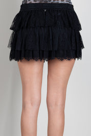 Aniye By Mini Gonna Vivì a Balze In Pizzo 181125 BLACK :AI26