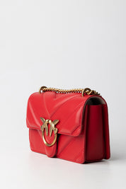 Pinko Mini Love Bag In Pelle 104550 A26Z ROSSO-ANTIQUE GOLD