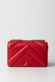 Pinko Mini Love Bag In Pelle 104550 A26Z ROSSO-ANTIQUE GOLD