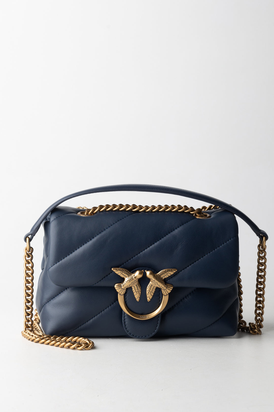 Pinko Mini Love Bag Puff Maxi Quilt BLU INDACO OMBROSO-ANTIQUE GOL