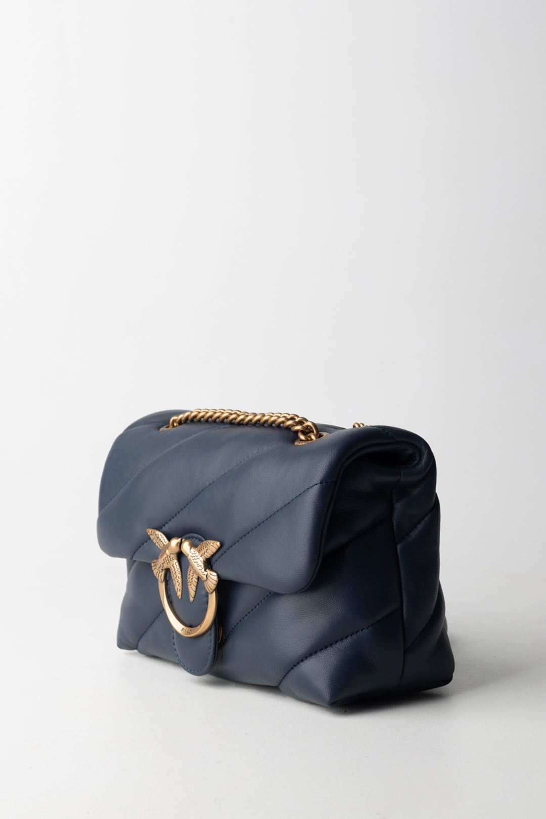 Pinko Mini Love Bag Puff Maxi Quilt BLU INDACO OMBROSO-ANTIQUE GOL