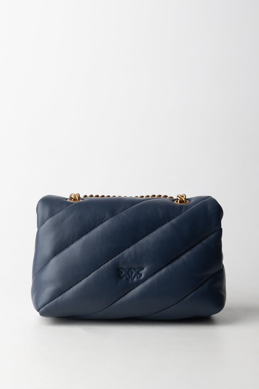 Pinko Mini Love Bag Puff Maxi Quilt BLU INDACO OMBROSO-ANTIQUE GOL