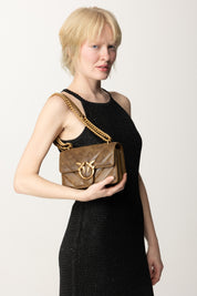 Pinko Mini Love Bag Trapuntata 100074 A1UR V68Q PIANTAGIONE-ANTIQUE GOLD