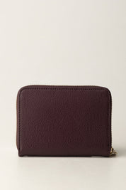 Patrizia Pepe Mini Portamonete In Pelle con Logo Fly Dorato 8Q0017 L001 PURPLE RED