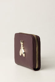 Patrizia Pepe Mini Portamonete In Pelle con Logo Fly Dorato 8Q0017 L001 PURPLE RED