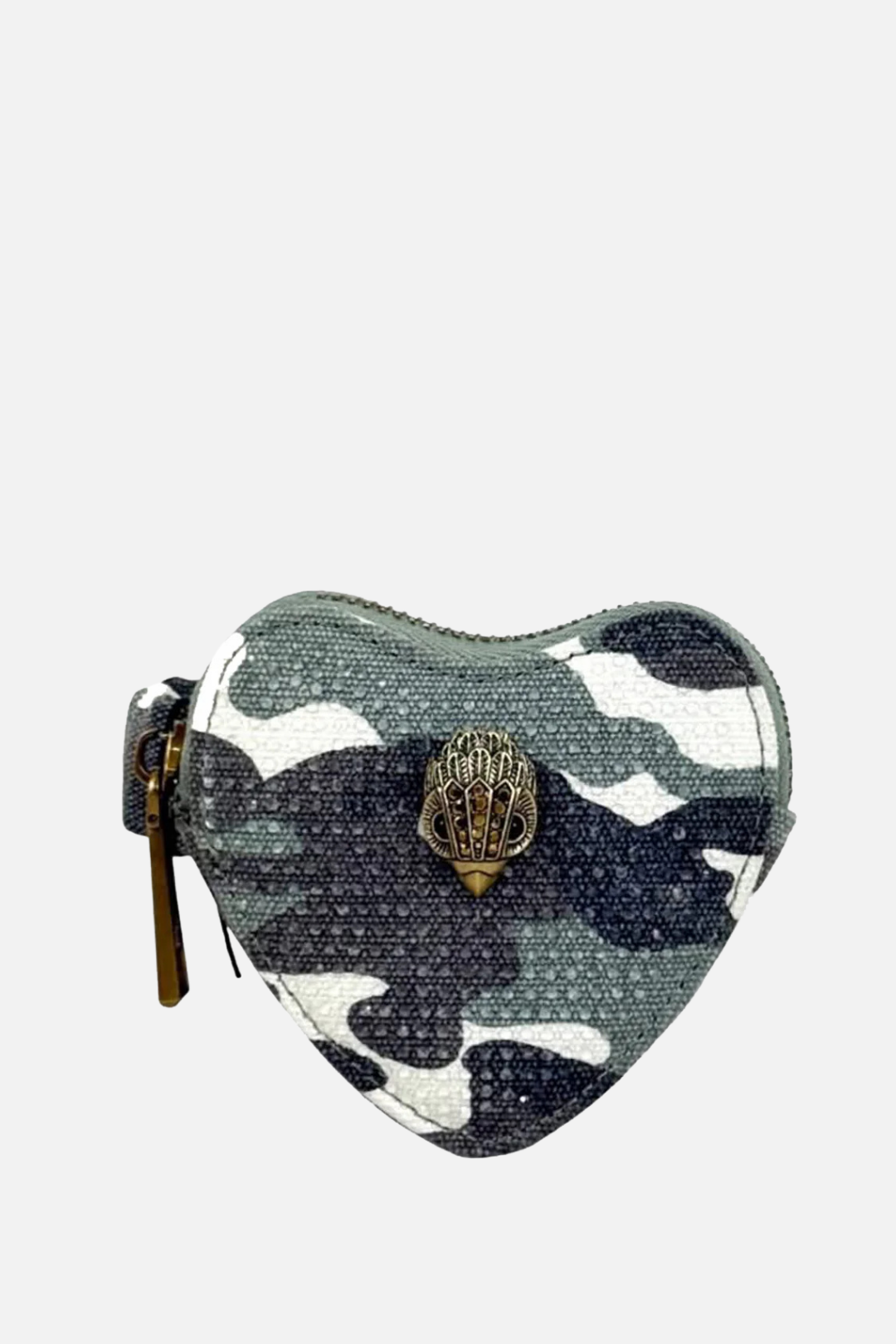 Kurt Geiger Mini Wristlet Bag Cuore Kensington con Stampa Camouflage 5369775609 GREEN COMB