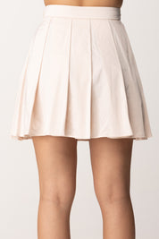 Elisabetta Franchi Minigonna a Pieghe con Zip GO03746E2 LATTICE