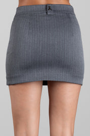 Patrizia Pepe Minigonna Gessata a Spina Di Pesce 8G0200 C0238 HERRINGBONE GRAY