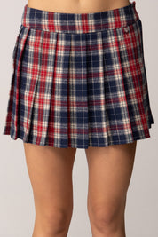 Aniye By Minigonna Gwen a Pieghe Stampata BLU CHECK