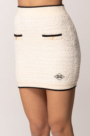 Elisabetta Franchi Minigonna In Ciniglia Bouclé GK21S61E2 BURRO/NERO