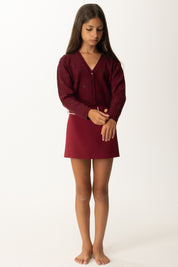 Elisabetta Franchi Bambina Minigonna In Crepe con Tasche Profilate EFGO1970GA085 CHERRY/MILK