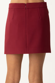 Elisabetta Franchi Bambina Minigonna In Crepe con Tasche Profilate EFGO1970GA085 CHERRY/MILK