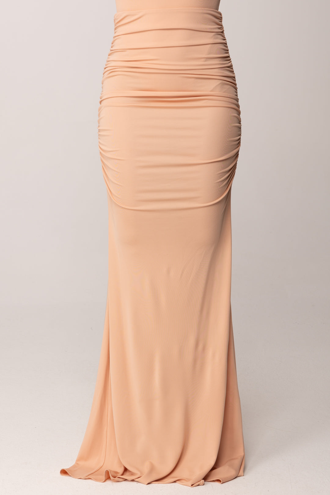 Elisabetta Franchi Minigonna In Doppio Crêpe Stretch con Elastici GO16263E2 NUDE