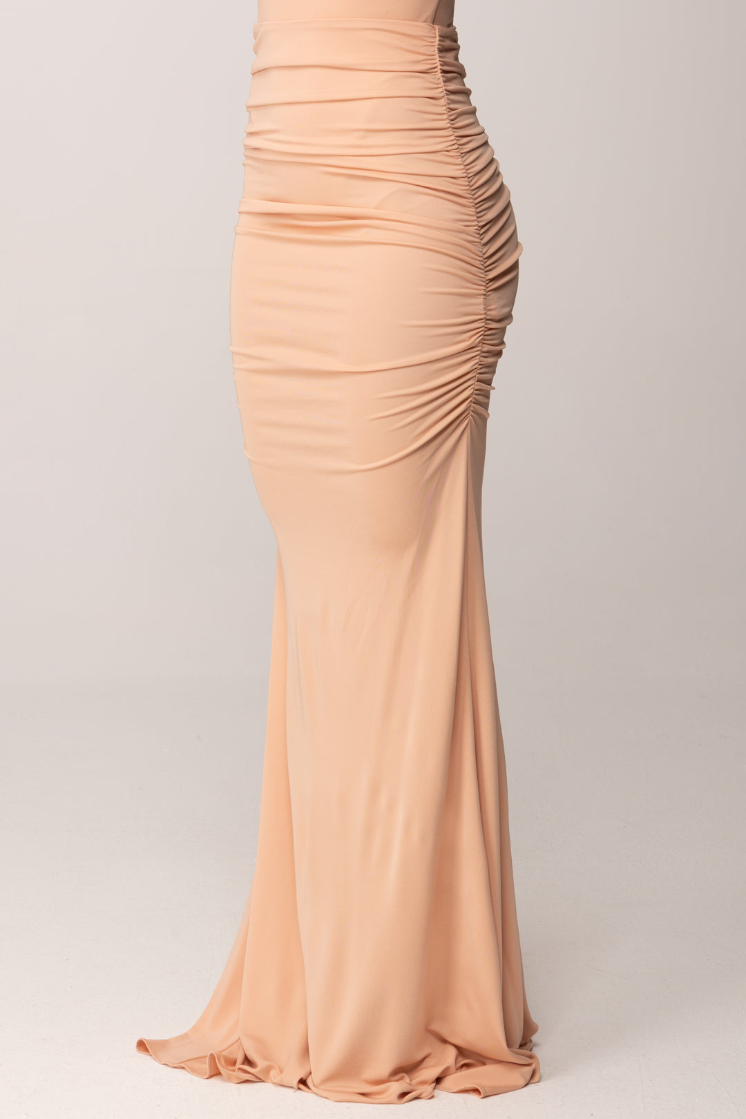 Elisabetta Franchi Minigonna In Doppio Crêpe Stretch con Elastici GO16263E2 NUDE