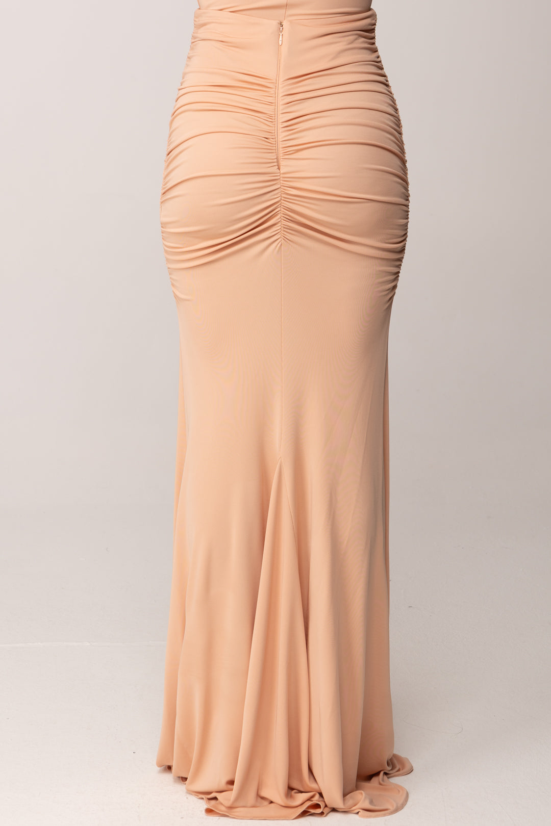 Elisabetta Franchi Minigonna In Doppio Crêpe Stretch con Elastici GO16263E2 NUDE