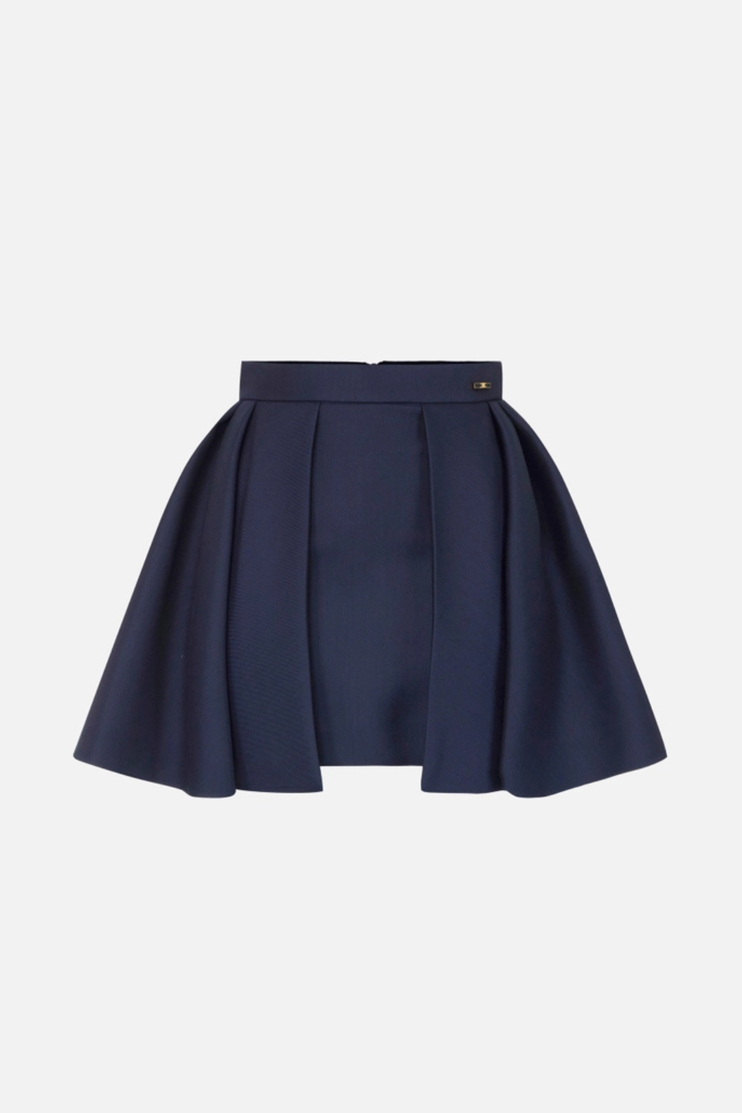 Elisabetta Franchi Minigonna In Fresco Lana con Pannelli Laterali GO21366E2 BLU NOTTE