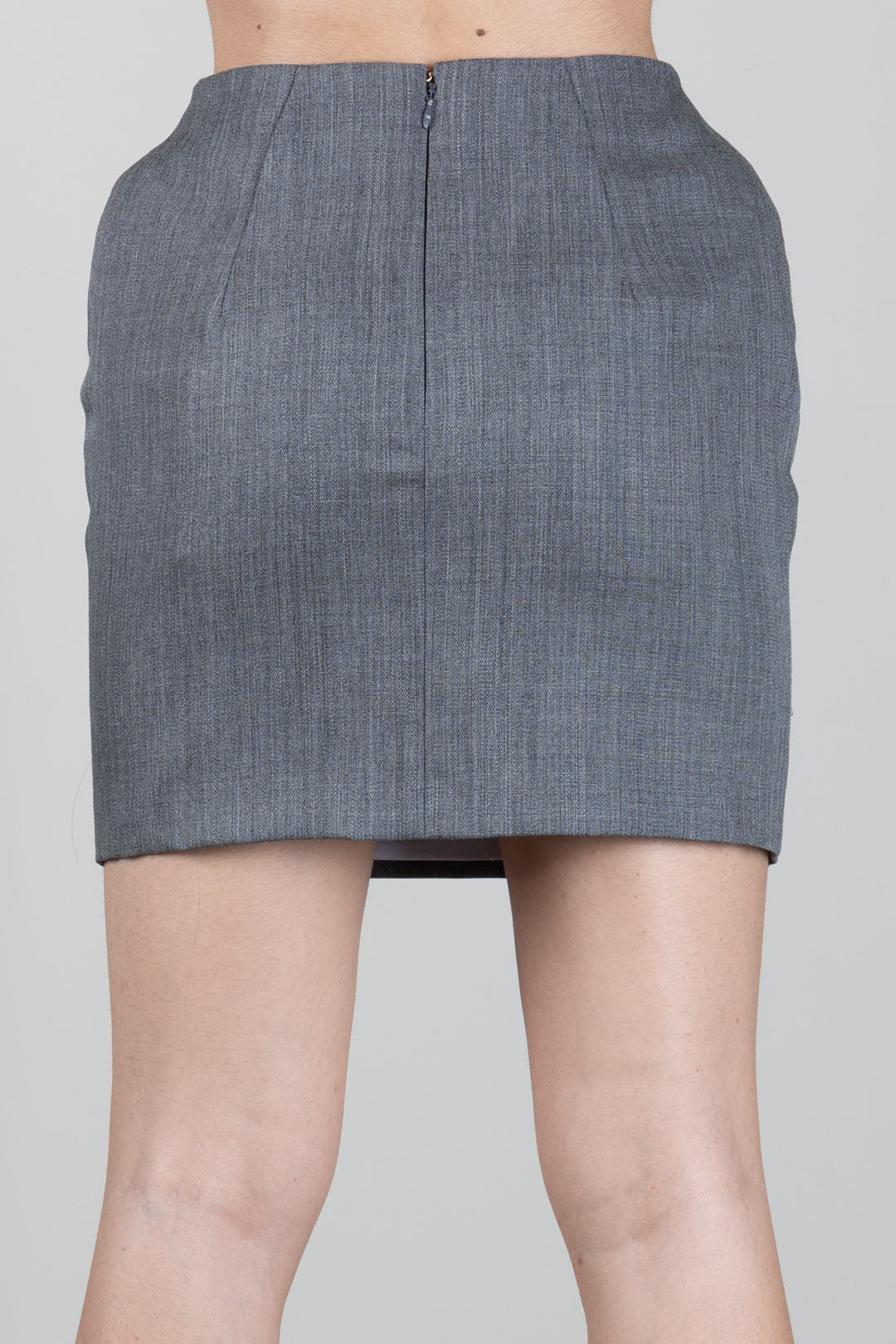 Elisabetta Franchi Minigonna In Lana con Stampa Logo GO23667E2 GRIGIO MELANGE