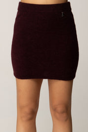 Patrizia Pepe Minigonna In Maglia con Logo Fly 2G1034 K293 PURPLE RED