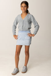 Elisabetta Franchi Bambina Minigonna In Maglia Effetto Ciniglia EFGO195CFL081 STARLIGHT