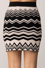 Akep Minigonna In Maglia Jacquard con Motivo Zig Zag
 GOKD11016 NERO