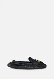 Elisabetta Franchi Mocassini In Nappa con Morsetto Logo SA26M62E2 NERO