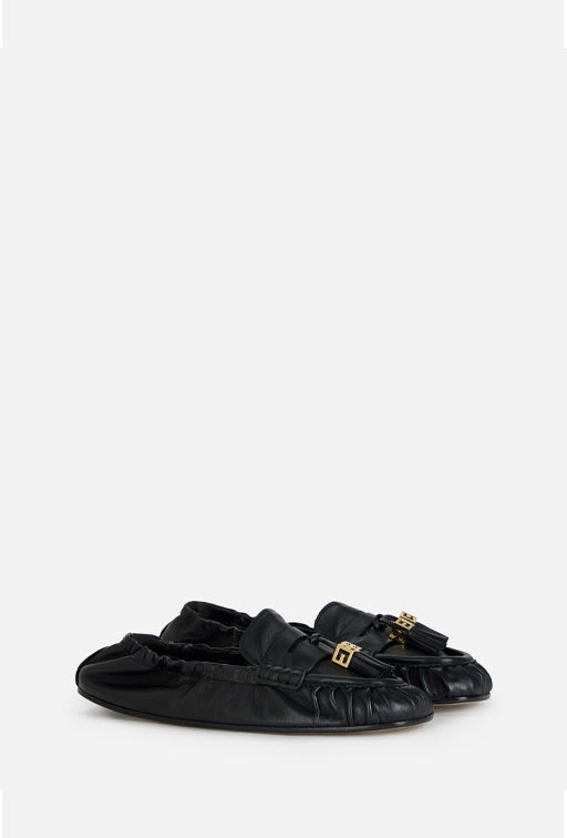 Elisabetta Franchi Mocassini In Nappa con Morsetto Logo SA26M62E2 NERO
