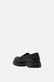 Elisabetta Franchi Bambina Mocassini In Pelle con Logo F4A4-E0642-1251999- NERO