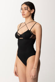 Me Fui Monokini con Cut-out e Tulle MF24-0703BK BLACK