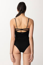 Me Fui Monokini con Cut-out e Tulle MF24-0703BK BLACK